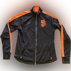 Nike San Francisco Giants Track Jacket Women Size L Black Orange Full Zip MLB